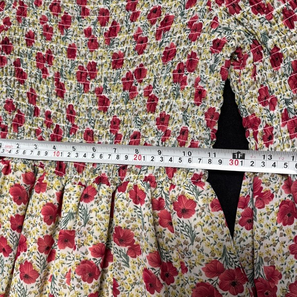 Nasty Gal 8 Collection Off Shoulder Smocked Floral Bell Sleeve Romper - Picture 7 of 10